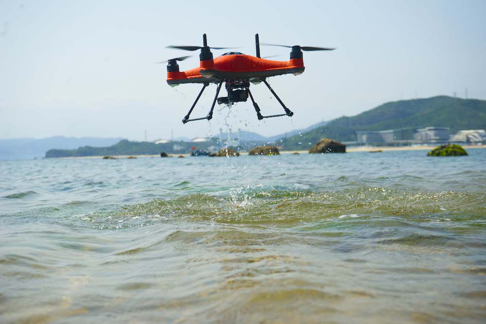 FD3 Fishing Drone landing on water